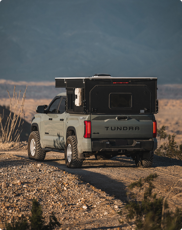 Gray Toyota Tundra from the back
